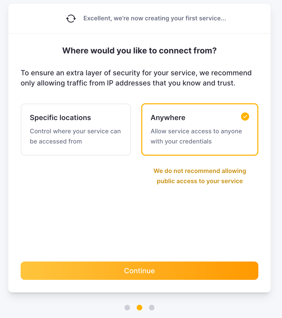 Параметры подключения ClickHouse Cloud с конфигурацией доступа по IP